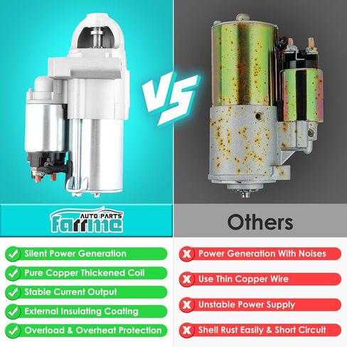 6970 Starter Motor Fit for Chevrolet Avalanche Colorado Silverado 1500 Tahoe Suburban for GMC Canyon Sierra 1500 Yukon Hummer H3 Saab 9-7X 4.8L 5.3L 1.4KW 9-Teeth Automotive Replacement Starter in Saudi Arabia