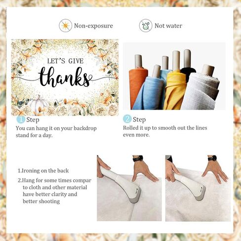 Let's Give Thanks Backdrop Happy Thanksgiving Photography Background for Fall Pumpkins Friendsgiving Party Decorations Banner Thanksgiving Dinner Photo Studio Props (82x59 inch (7x5FT)) in Saudi Arabia