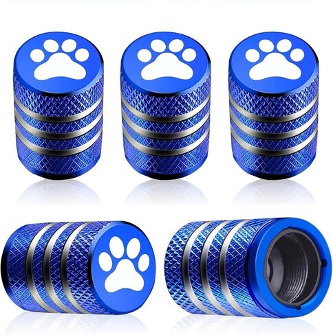 gunhunt 5 PCS Dog Paw Car Tire Caps, Tire Valve Stem Cap Cover, Aluminum Alloy Valve Cap, for Car, Truck, Motorcycle (Black) in Kuwait