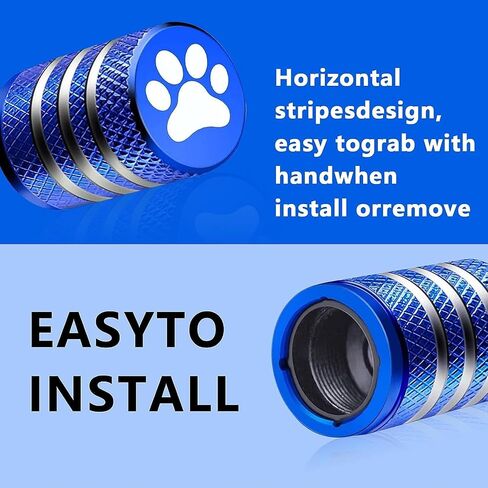 gunhunt 5 PCS Dog Paw Car Tire Caps, Tire Valve Stem Cap Cover, Aluminum Alloy Valve Cap, for Car, Truck, Motorcycle (Black) in Kuwait