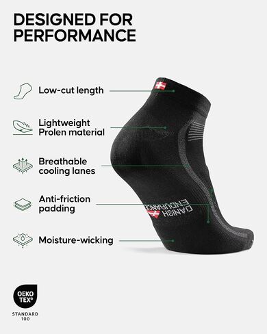 DANISH ENDURANCE Cycling Socks, Low-Cut, Breathable for Men & Women, 3-Pack in Saudi Arabia