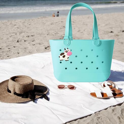 Cow Charms for Bogg Bag - Set of 2 PVC Rubber Inserts, Compatible with Bogg Bag Accessories, Beach Bag Charms Inserts Accessories for Women Girls 1 in Saudi Arabia