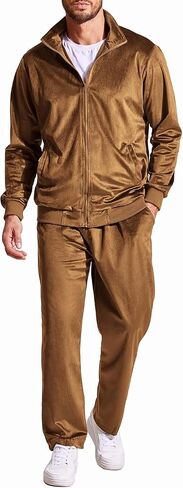 COOFANDY Mens Velour Tracksuit Jacket Sweatsuits for Men Set 2 Piece Sports Track Suits for Men Set in Saudi Arabia