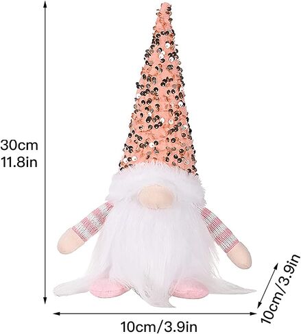 3 Pack Lighted Christmas Gnome, Handmade Scandinavian Swedish Tomte with Sequins Long Hat, Santa Elf Figurine Faceless Doll Tabletop Xmas Party Decor, Multicolor, 11.8x3.9x3.9 inch in Saudi Arabia