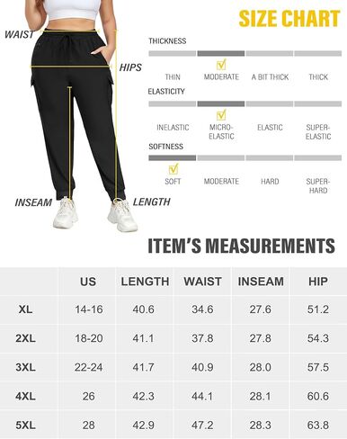 FOREYOND Plus Size Cargo Pants for Women Lightweight Quick Dry Hiking Pants Cropped Joggers Pants with Zipper Pockets in Saudi Arabia