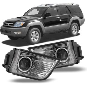 Winjet Fog Lights OEM Series for [2003 2004 2005 Toyota 4Runner] Driving Projector Fog Lights Lamps Assembly Pair Replacement W/9006 12V51W Halogen Bulbs (Clear Lens)