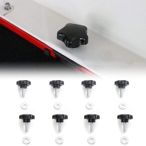 CheroCar Hardtop Quick Removal Bolts Thumb Screws for Jeep Wrangler 1987-2020 & Unlimited TJ YJ JK JKU JL JLU, Exterior Accessories, 8pcs/Set, Black…