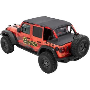 Bestop-5261035 Header Safari Bikini - '18-20 Wrangler JL 4-Door (Black Diamond)