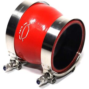 4-Ply Reinforced 3.25"-4" ID Reducer Silicone Hose Coupler 3" Length With T Bolt Clamp for Turbo/Intercooler/Piping (3.25" to 4" Black)