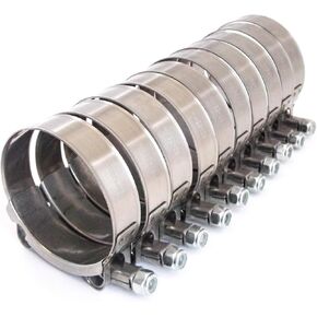 20x Premium 304 Stainless Steel T-Bolt Turbo Silicone Hose Clamp 1.5 Inches 38-44mm