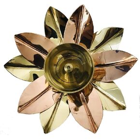 Lotus Brass Akhand Diya Diwali Diya-Oil lamp Pooja Diya Oil lamp Krishna Janmashtami Navaratri Diya Navratri Pooja Wedding Decor Diwali Decorations Diya Gift Items Diwali Diya Size- 5 " inch
