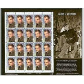 James Cagney, Legends of Hollywood (Sheet of 20) 33 Cent US Postage Stamps 1999 Scott 3329