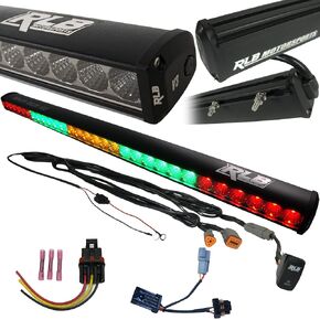 30" Chase Light Compatible with Polaris RZR 1000 XP PRO R Turbo R Turbo S PRO XP 100% Plug and Play Pigtail and Pulse Plug Included! Red/Amber/White (Amber/White)