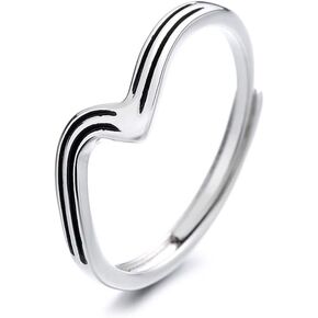 SUKKCCNO Minimalism 14K Gold Plated Sterling Silver V Shaped Chevron Band Stackable Thumb Rings Statement Promise Engagement Wedding Eternity Ring Jewelry Gift for Women in Kuwait