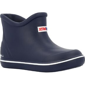 Xtratuf TUFS Big Kids Ankle Deck Boot, Navy, Size 5(M)