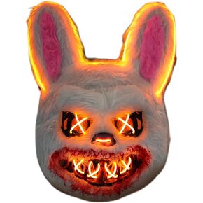 KatchOn, Halloween Mask LED Light Up Bunny Mask - 13x10 Inch The Purge Bunny Mask | Realistic Movie Cosplay Mask, Halloween Cosplay Party | Masquerade Parties | Halloween Festival, Bunny Purge Mask