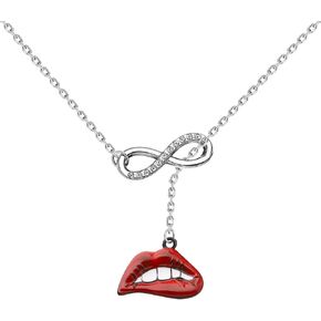PLITI Rocky Horror Show Inspired Gift Rocky Fans Gift Musical Film Gift Red Lips Necklace For Horror Movie Lover