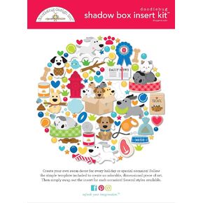 Doodlebug Design Shadow Box Insert Kit-Doggone Cute