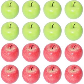 CHGCRAFT 16Pcs 2 Colors Artificial Fruit Simulation Foam Apples Realistic Fruit Artificial Apples for Home Kitchen Photography Party Decoration