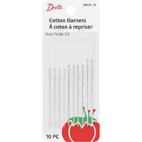 Dritz 56CD-15 Cotton Darners Hand Needles, Size 1/5, Nickel (10-Count)