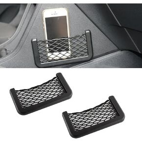 2 PCS Car Storage Net Bag, Multifunctional Mobile Phone Storage Bag on The Seat, Sundries Storage Frame, Car Storage Interior Accessories, Universal for Most Cars (Black #L)