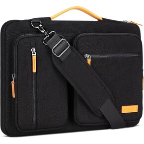DOMISO 15.6 inch Laptop Sleeve Case Water-Resistant Computer Cover Bag with Detachable Shoulder Straps and Extendable Handle for HP, Dell Notebook,Grey