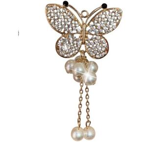 Silver Butterfly Chic Bling Shoe Charms Gold and Sliver Designer Jewels Pretty Cute Chains Decorations Accessories for Women Girl Adults Shoe Decoration Charms Shoe Care and Accessories
