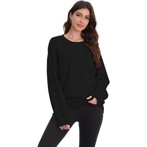 Womens Oversized Sweatshirts Hoodies Fleece Crew Neck Pullover Sweaters Casual Comfy Fall Fashion Outfits Clothes