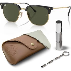 Ray-Ban RB4416 NEW CLUBMASTER Square Shape Sunglasses With Eyewear Kit Bundle - Adjustable Nose Pads