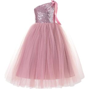 ekidsbridal One-Shoulder Sequin Tutu Flower Girl Dress Princess Dresses Pageant Gown 182