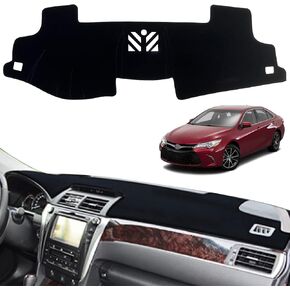 Dashboard Dash Board Cover Mat Pad Carpet Non-Slip Custom Compatible with Toyota Camry 2012 2013 2014 2015 2016 2017 Protector Sunshield (Black Trim)