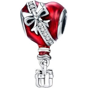 Silver Love Heart Charm Fit for Pandora Charms Bracelet Birthday Gifts Dangle Bowknot Charms Birthday Jewelry Gifts for Women