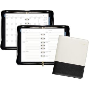 AT-A-GLANCE Faux Leather Undated Starter Set, 7-Ring, 8-1/2" x 11", Folio Size, Black (038-0240-05)