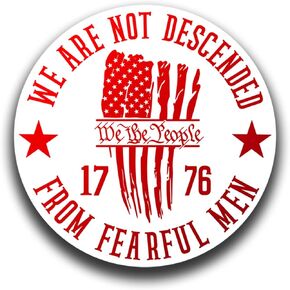 We The People 1776 Vinyl Decal Sticker For Cars Trucks Windows Bumpers Walls Laptops Cups Etc - Peel And Stick Weatherproof Indoor Outdoor Full Color Printed Laminated Vinyl - 5.5 Inches At Largest Point - KCD3474