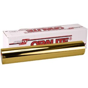 ORACAL 351 Mirror Gold Chrome Vinyl 12" x 24" Wrap Roll for Cricut, Silhouette & Cameo Including Hard Yellow Detailer Squeegee (1 roll)