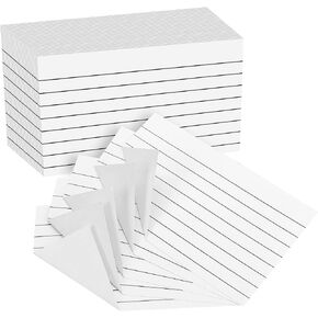 300 PCS Lined Index Cards - White Ruled Revision Cards 5x3" [127x77mm] Study Cards Note Cards for Office School Home Study Learning Record PAP06WH300