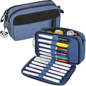 مقلمة لطيفة مقاس 8 × 6 × 2 - حقيبة أقلام جمالية بسحاب للبالغين والمراهقين والأطفال - حقيبة أقلام ذات سعة كبيرة مستوحاة من اليابان وخفيفة الوزن للنساء والرجال والفتيات والمدرسة والمكتب الجامعي in Kuwait