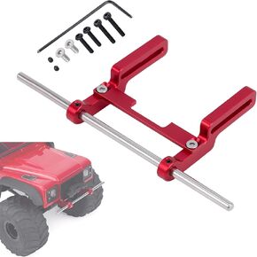 TRX4M Bumper, Aluminum Adjustable 1/18 RC Crawler Front Bumper Mount with Hex Screw Installation Tool for 1/18 RC Crawler TRX4M 97044-1 97064-1 97054-1 97074-1 Upgrades (Black)