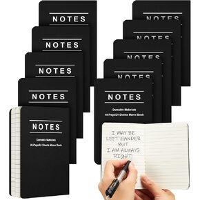 Lewtemi 10 Pcs Left Handed Notebook 5.5 x 3.5 Inches Kraft Left Handed College Ruled Notebook Lefty Notebooks Pocket Journal for Home School Office Library Teachers Students Workers Gifts (Brown)