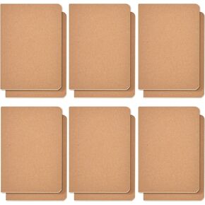 48 Pack A6 Small Notebooks Pocket Notebook Kraft Paper Journals Bulk Memo Diary Writing Subject Notepads Planner with 60 Lined Pages, 3.9x5.5 inch for StudentsTravel Business Office Supplies