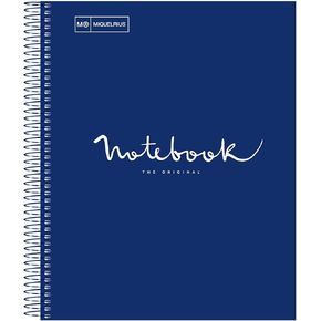 Miquel Rius M Emotions 1 Subject Notebook, Lined 11" x 8.5", 80 Sheets Heavy Weight Paper, 3 Hole Punched, Micro-Perforated, Marine Blue Board Cover