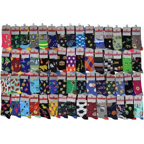 Different Touch 60 Pairs Bulk Wholesale Lot Assorted Color Fancy Design Fashion Men Dress Socks