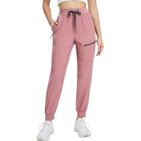 بنطال Haimont النسائي للمشي لمسافات طويلة للركض خفيف الوزن وسريع الجفاف وخصر مرن قابل للتمدد مع جيوب بسحاب أثناء السفر والتخييم in Kuwait