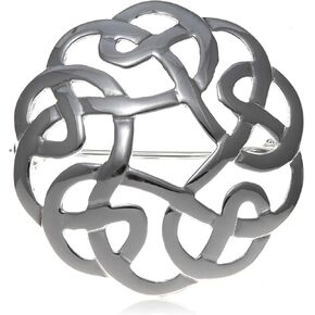 Alexander Castle 925 Sterling Silver Brooch for Women - Celtic Brooch Pin with Jewelry Gift Box - 27mm