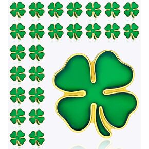 25/50/100/200 pieces St. Patrick's Day pin small green enamel Four leaf clover lapel pin brooches pins badge Ireland Irish Souvenir gift bulk