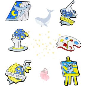 Cute Starry Sky Enamel Brooch Lapel Pin Enamel Badge Cartoon Brooch Aesthetic Pin Suitable For Bags Backpacks Clothes Decoration Women'S Gift Party