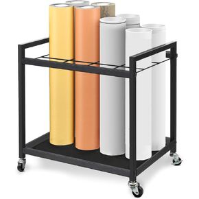 Blueprint Holder,12 Slots Blueprint Storage Rack Cart with Wheels,Poster Storage Roll File Holder For Home Office School To Storage Blueprint Poster Architectural (Black)