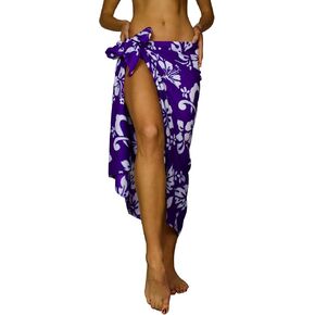 KING KAMEHA Hawaiian Sarong Pareo Beach Wrap for Women Funky Casual Bikini Cover Up Very Loud Swimsuit Hibiscus Flowers Print