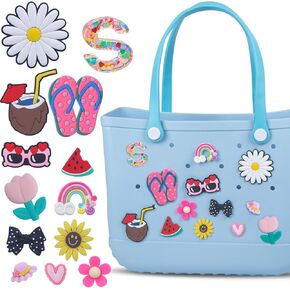 Letter Charms for Bogg Bag Accessories Set,13PCS Beach Bag Charms Compatible with Simply Southern Bogg Bag Accessories Attachments