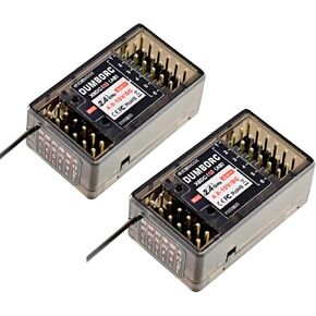 2PCS DUMBORC X6DCG RC Receiver with Gyroscope Linkage LED Simulation System Remote Receiver 2.4Ghz RC Controller Receiver for DUMBORC X4/X5/X6/X6PM/X10P-350/DDF-350